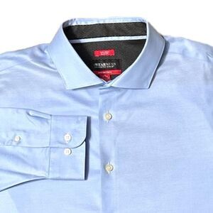 Kenneth Cole 18 32/33 Blue Dress Shirt Slim Fit Non Iron Office Career Event NWT